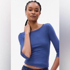 GAP Mini Rib Crewneck shirt in “New England Sky Blue”